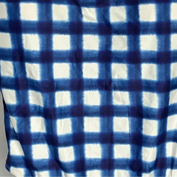 J. Crew Scoopneck one-piece swimsuit Blue gingham 10‎ Beach Pool Summer Ocean - Picture 4 of 9